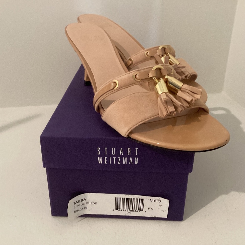 Tan Stuart Weitzman slide